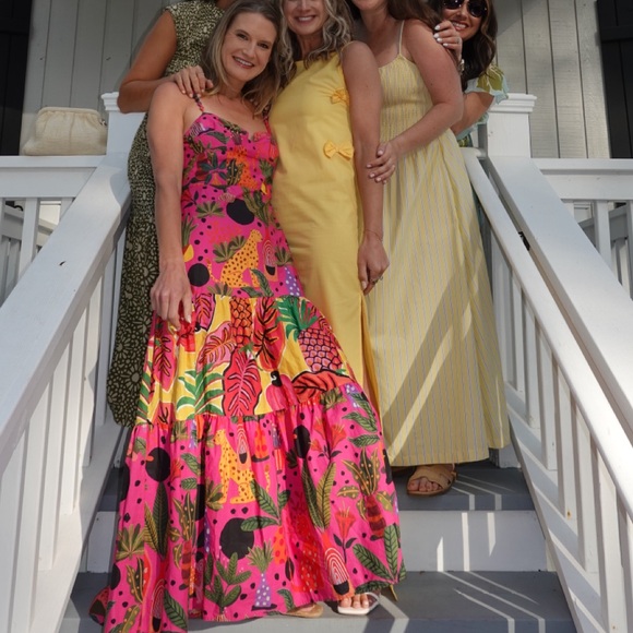 Farm Rio Pink Pop Leopards Mixed Midi Dress - Picture 6 of 7